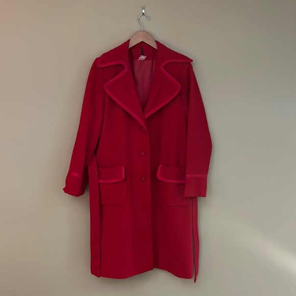Trend-a-Porter | Wool coat with ribbon detail | Red | Size 10 - Picture 3 of 12